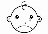 Coloring Crying Sad Face Baby Clip Clipart Cartoon Cliparts Pages Printable Edupics Large sketch template