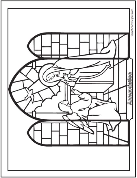 annunciation coloring page angel declared  mary