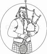 Bagpipes Bagpiper sketch template