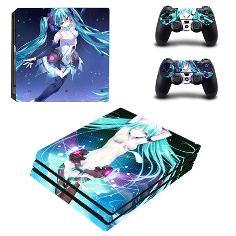 anime girl ps pro edition skin decal  console  controllers faceplates decals stickers
