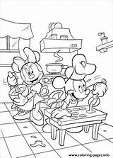 Disney Coloring Mickey 21bf Baking Minnie Pages Printable sketch template