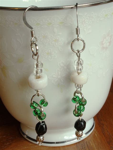 beaded dangle earrings glass bead earrings  laurierobertsjewelry
