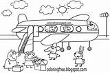 Peppa Pig Coloring Pages Drawing Printable Kids Airplane Color Colouring Easy Family Cartoon Car Holiday Halloween Elephant Things Beach Emily sketch template