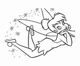 Tinkerbell Disney Coloring Fairy Pages Cartoon sketch template