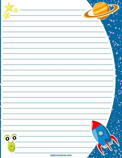space stationery  writing paper writing paper printable