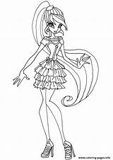 Winx Coloring Pages Club Stella Gardenia Fancy Printable Outline Print Getcolorings Getdrawings sketch template