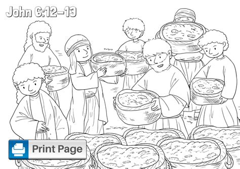 jesus feeds 5000 coloring pages for preschoolers