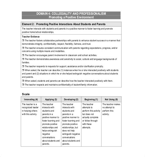 18 Sample Teacher Evaluation Forms Sample Forms