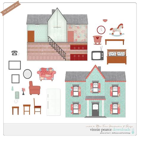 printable paper doll house template image