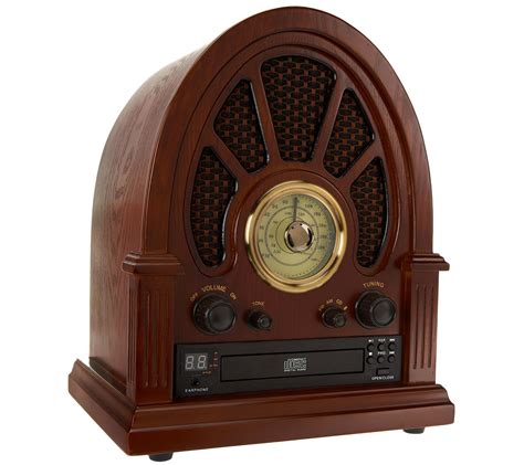 vintage wooden radio  cd player amfm radio bluetooth page  qvccom