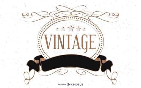 decorative vintage label template vector