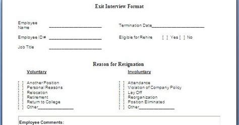 every bit of life job exit interview form