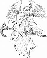 Angel Drawing Anime Pages Demon Getdrawings sketch template