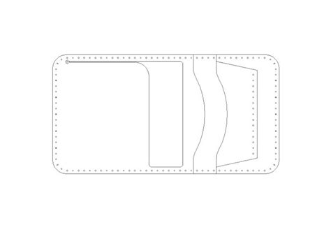 leather wallet template pattern bifold wallet etsy