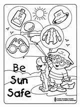 Sun Safety Coloring Pages Summer Colouring Kids Safe Activities Preschool Printable Fire Water Sheet Print Worksheets Sheets Crafts Health Projects sketch template