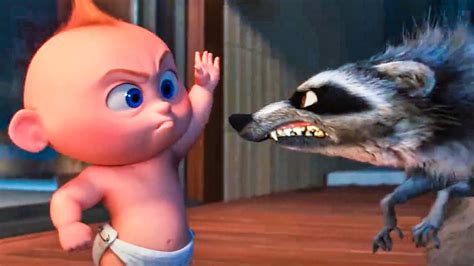 incredibles  baby jack jack  raccoon fight scene   clip