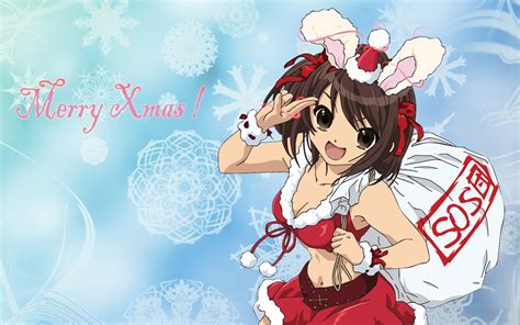 anime christmas girl  hd wallpaper