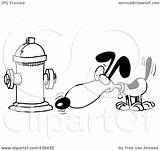 Himself Relieving Anticipating Dog Toonaday Royalty Hydrant Outline Cartoon Illustration Rf Clip sketch template