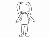 Faceless Coloring Girl Coloringcrew Pages sketch template