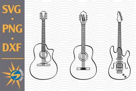 guitar svg png dxf digital files include  cut files