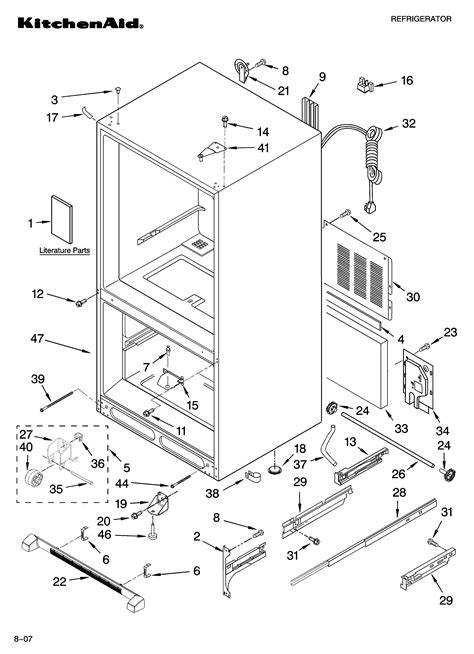 kitchenaid bottom mount refrigerator parts model kbrperss sears partsdirect