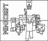 Minecraft Coloring Kids Pages Color Characters sketch template
