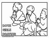 Coloring Children Praying Prayer Pages Kids Sheets Colouring Child Printable Sunday School Fasting Clipart Bible Template Childrens Line Thingkid Popular sketch template