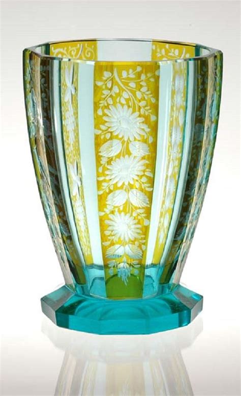 Moser Vase Glass Art Antique Glass Art Deco Glass