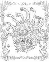 Coloring Dragons Dungeons Monsters Book Realms Heroes Pages Dnd Head Drawing Review Getdrawings sketch template