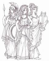 Aphrodite Goddesses Olympians Gods Lineart Olympian sketch template
