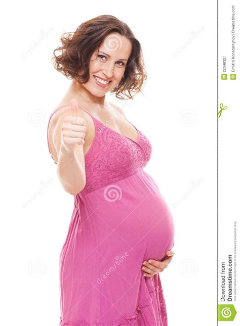 pregnant woman showing thumbs up stock image image 22048327