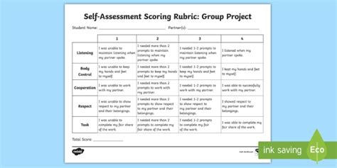 group project  assessment rubric teacher