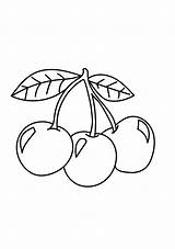 Cherries Colorir Cerezas Cherry Cereja Fruit Dibujosonline Categories Cerejas sketch template