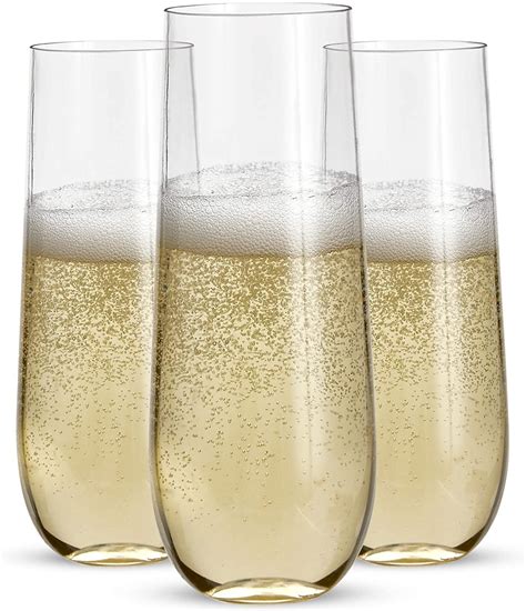 prestee plastic stemless champagne flutes set of 24