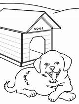 Dog Coloring Kennel House Pages Drawing Doghouse Color Getcolorings Colouring Getdrawings Coloringkids sketch template