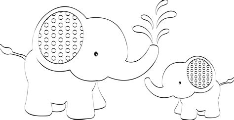 elephant outline printable    printables printablee