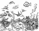 Ocean Coloring Pages Scene Printable Kids sketch template