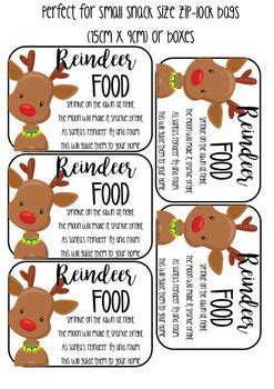 reindeer food labels  poem printables  stay classy classrooms