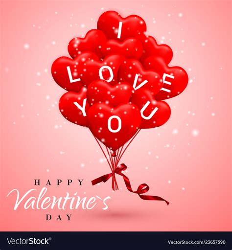 love  happy valentines day background red vector image