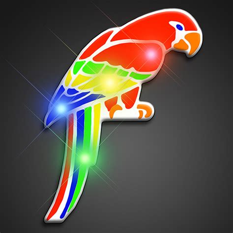 led flashing parrot pin