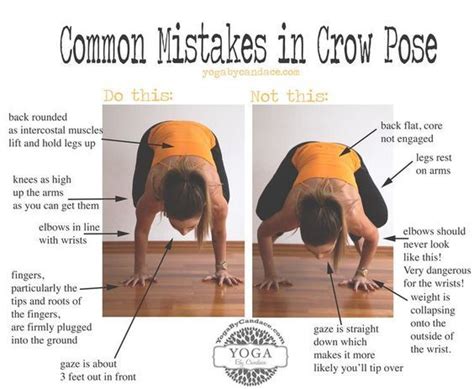 common mistakes  crow pose yogabycandace    yoga yoga