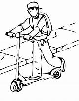 Scooter Coloring Pages Pro Printable Template Print Razor sketch template