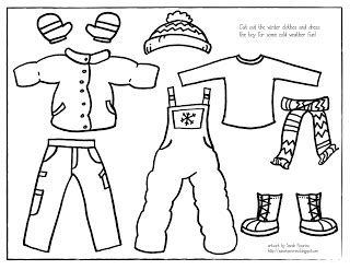 images  printable cut  winter clothes winter clothes