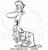 Tongue Outline Shocked Tied Man Toonaday Illustration Royalty Rf Clip Poster Shushing Guy Cartoon Print Stuck Pole Boy His Ron sketch template