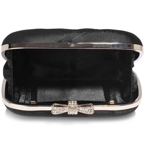 wholesale gorgeous black crystal strip clutch evening bag