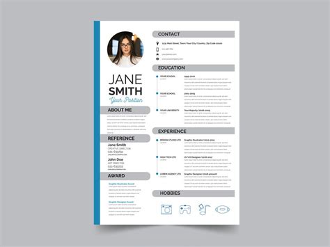 modern flat resume template  resume template  resume