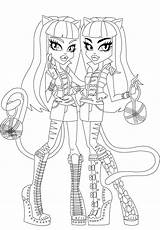 Coloring Pages Monster Salvo Purrsephone Meowlody Twin Para sketch template