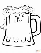 Beer Mug Coloring Pages Drinks Printable Supercoloring Categories Drawing sketch template