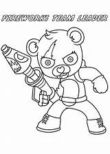 Fortnite Coloring Pages Game Teddy Pyrotechnic Bear Main Blue Printable Raskrasil sketch template