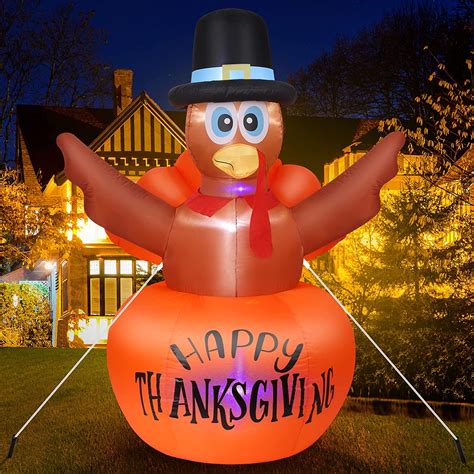 Jcwfuno 6ft Thanksgiving Inflatables Outdoor Decorations Turkey